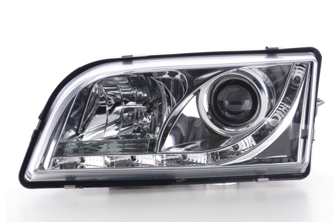 FK LED DRL Halo Lightbar headlights Volvo S40 V40 V50 M V 96-04 chrome LHD