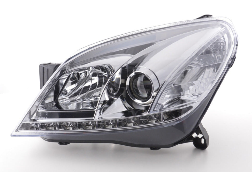 FK Pair LED DRL Projector headlights Opel Astra H 04-10 chrome RHD Plug & Play