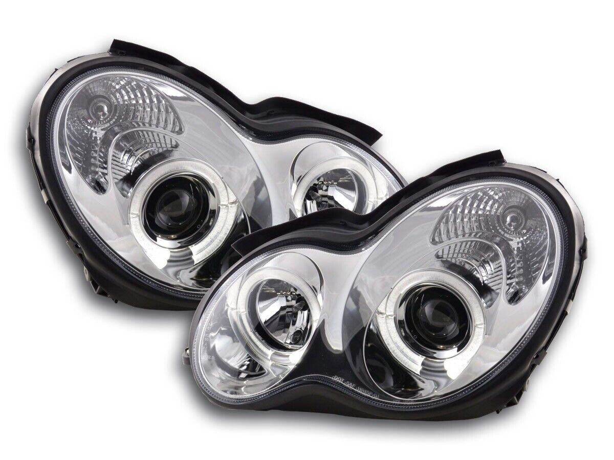 FK LED DRL Angel Eye Halo Ring Headlights Mercedes C-Class W203 203 00-07 LHD