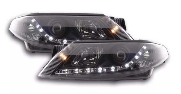 FK LED DRL Angel Eye Lightbar Halo headlights Renault Laguna G 01-05 black LHD