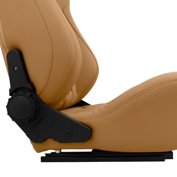 ATS GK x1 Universal Reclining Sports Bucket Seat Beige LUXE Edition inc slides