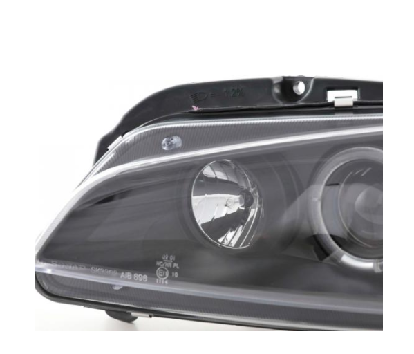 FK LED DRL Angel Eye Projektorscheinwerfer Peugeot 106 S2 2 MK2 96-03 schwarz