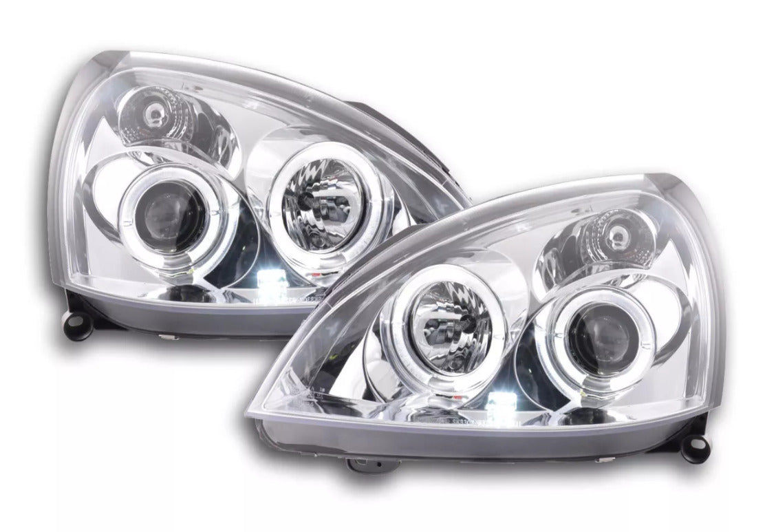 FK LED DRL Angel Eye Projector headlights Renault Clio B 2 MK2 3/4/5dr 01-04 LHD