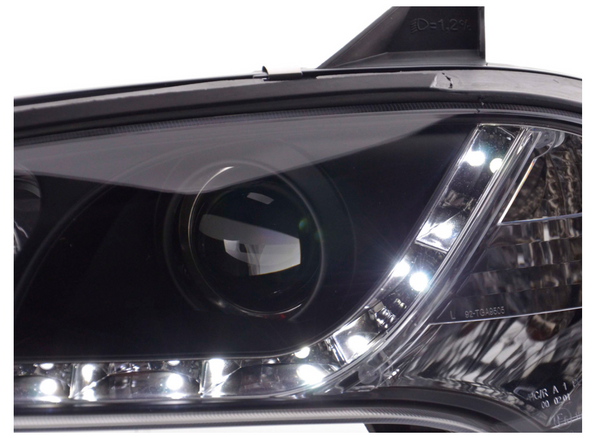 FK LED DRL Halo Lightbar Headlights Opel Vauxhall Tigra 95-03 black LHD