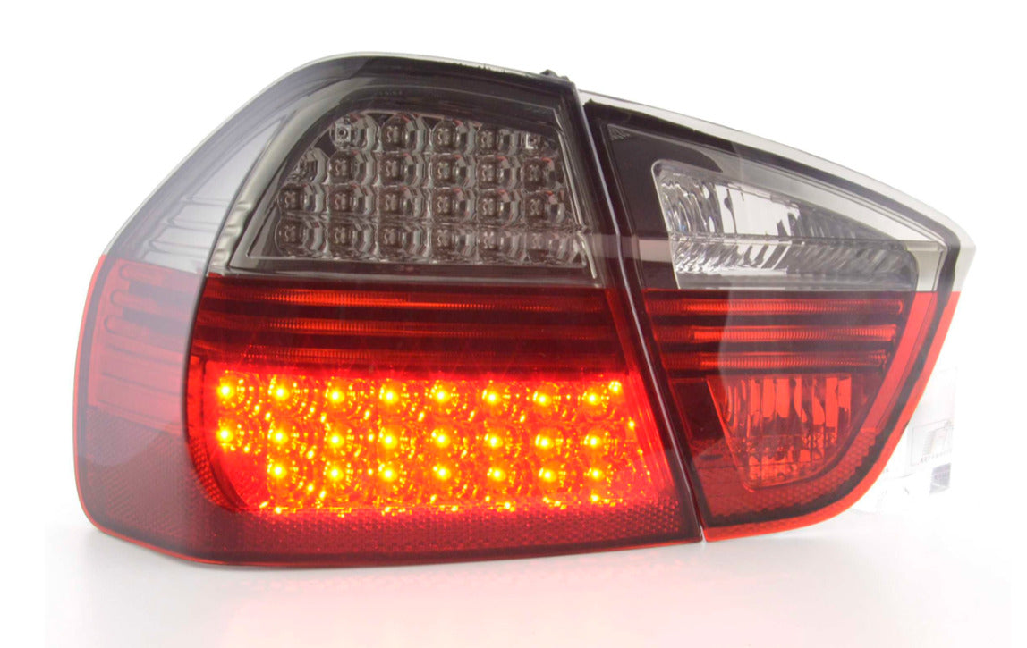 FK Pair LED Lightbar REAR LIGHTS BMW E90 3 SERIES 05-08 red black Saloon LHD