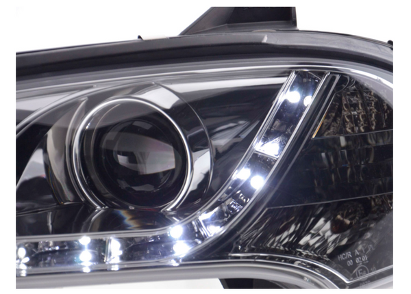 FK LED DRL Halo Lightbar Headlights Opel Vauxhall Tigra 95-03 Chrome