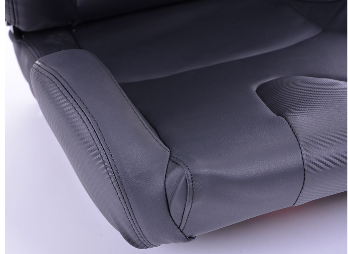 FK Pair Universal Reclining Bucket Sports Seats - Matte Carbon & Black Edition