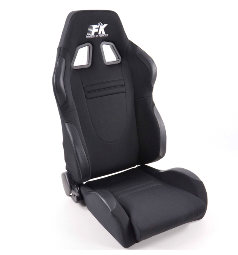 FK Pair Universal Reclining Bucket Sports Seats BLACK Motorsports Ed