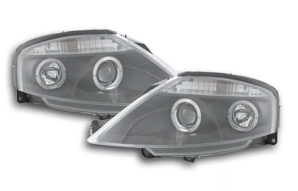 FK Pair LED DRL Halo Ring headlights Citroen C3 02-08 black LHD