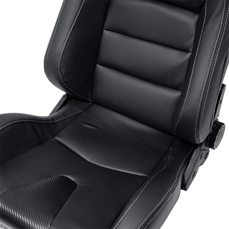 ATS RK x1 Universal Sports Bucket Seat Black Silver Stitch recline + runners