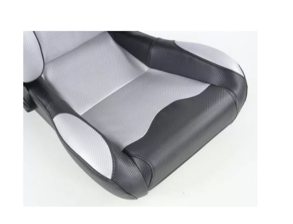 FK Universal Reclining Bucket Sports Seats - Silver Grey Carbon & Black Edition