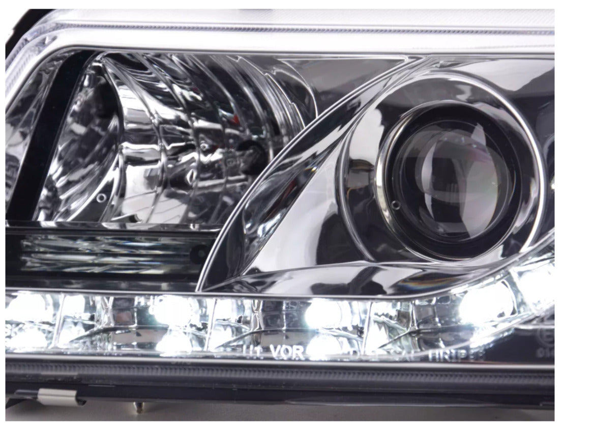 FK LED DRL Headlights Halo Lightbar Audi 8L 96-00 chrome S3 LHD