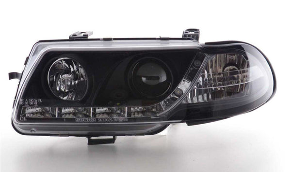 FK Vauxhall Opel Astra F 95-97 LED DRL Lightbar Halo Projector Headlights LHD