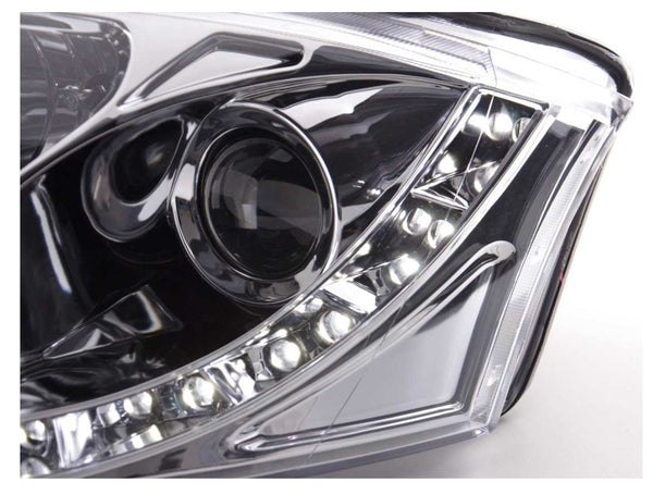 FK Pair LED DRL Lightbar Halo Headlights Audi TT 8N 99-05 chrome 12 Pin LHD