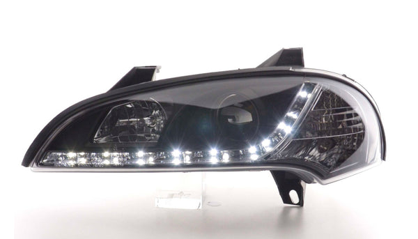 FK Pair LED DRL Halo Lightbar Headlights Opel Vauxhall Tigra 95-03 black LHD