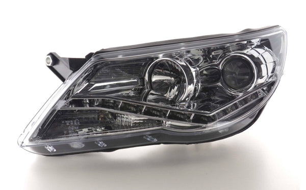 FK Pair LED DRL Halo Lightbar Headlights VW Tiguan 5N 07-11 Chrome LHD