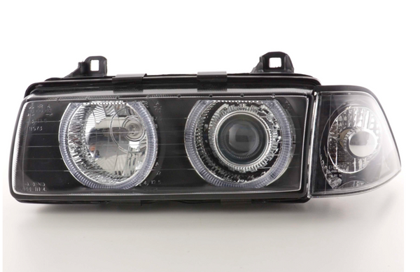 FK LED Headlights Angel Eyes Halo BMW 3 series E36 Coupe Cabrio 92-98 RHD / LHD