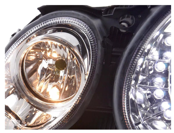 FK LED DRL Angel Eye Projector Headlights Mercedes E-Class W211 06-08 AMG LHD