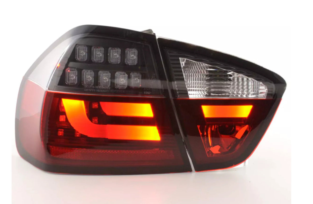 FK Pair LED DRL Lightbar REAR LIGHTS BMW E90 3 SERIES Saloon 05-08 red black LHD