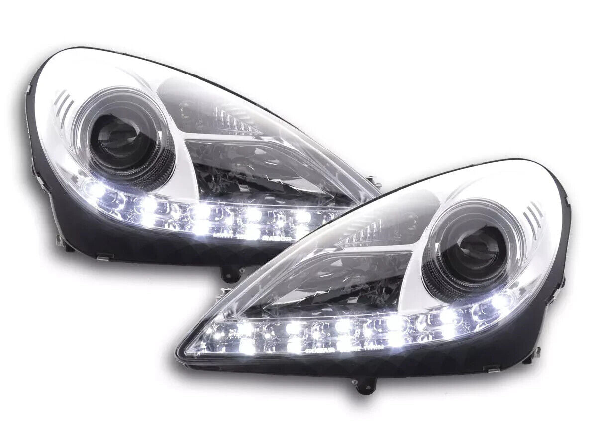 FK LED DRL Halo Lightbar Headlights Mercedes SLK R171 04-11 171 chrome AMG LHD