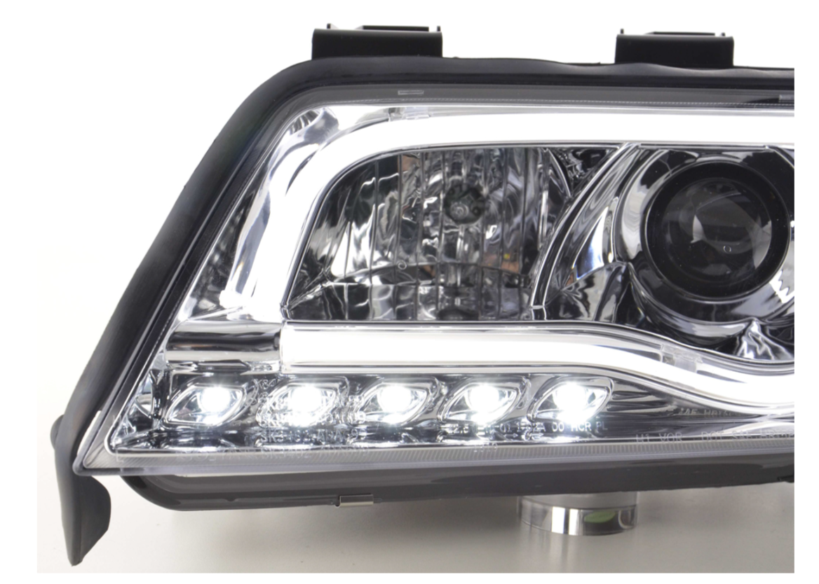 FK LED Headlights LED DRL Lightbar A6 C5 4B 97-01 Chrome S6 S-Line LHD