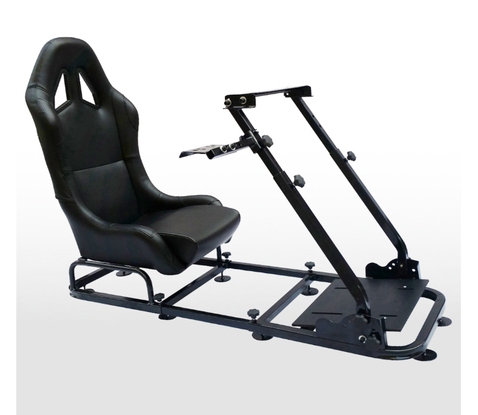 Driving Game Folding Chair Sim Racing Seat & Frame Syn Leather Gaming Wheel Rig