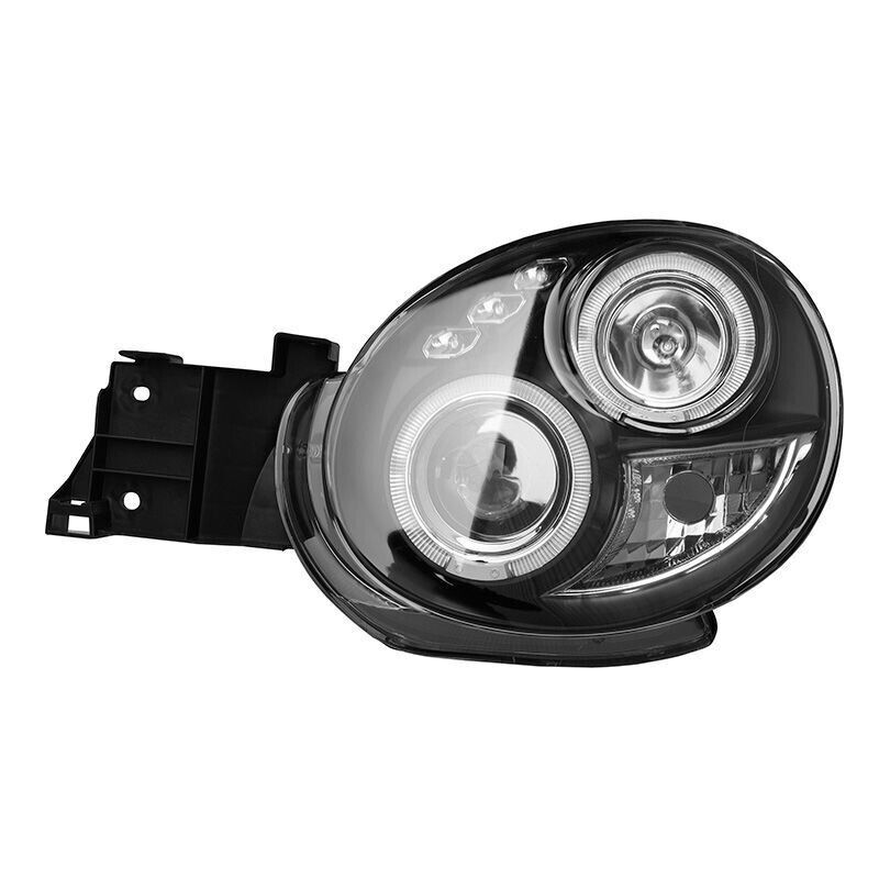 AS Pair LED DRL Halo Ring Headlights Subaru Impreza 00-03 Black LHD