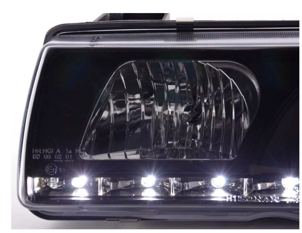 FK LED DRL Headlights Halo Lightbar BMW 3-Series E36 Coupe Cabri 92-98 black LHD