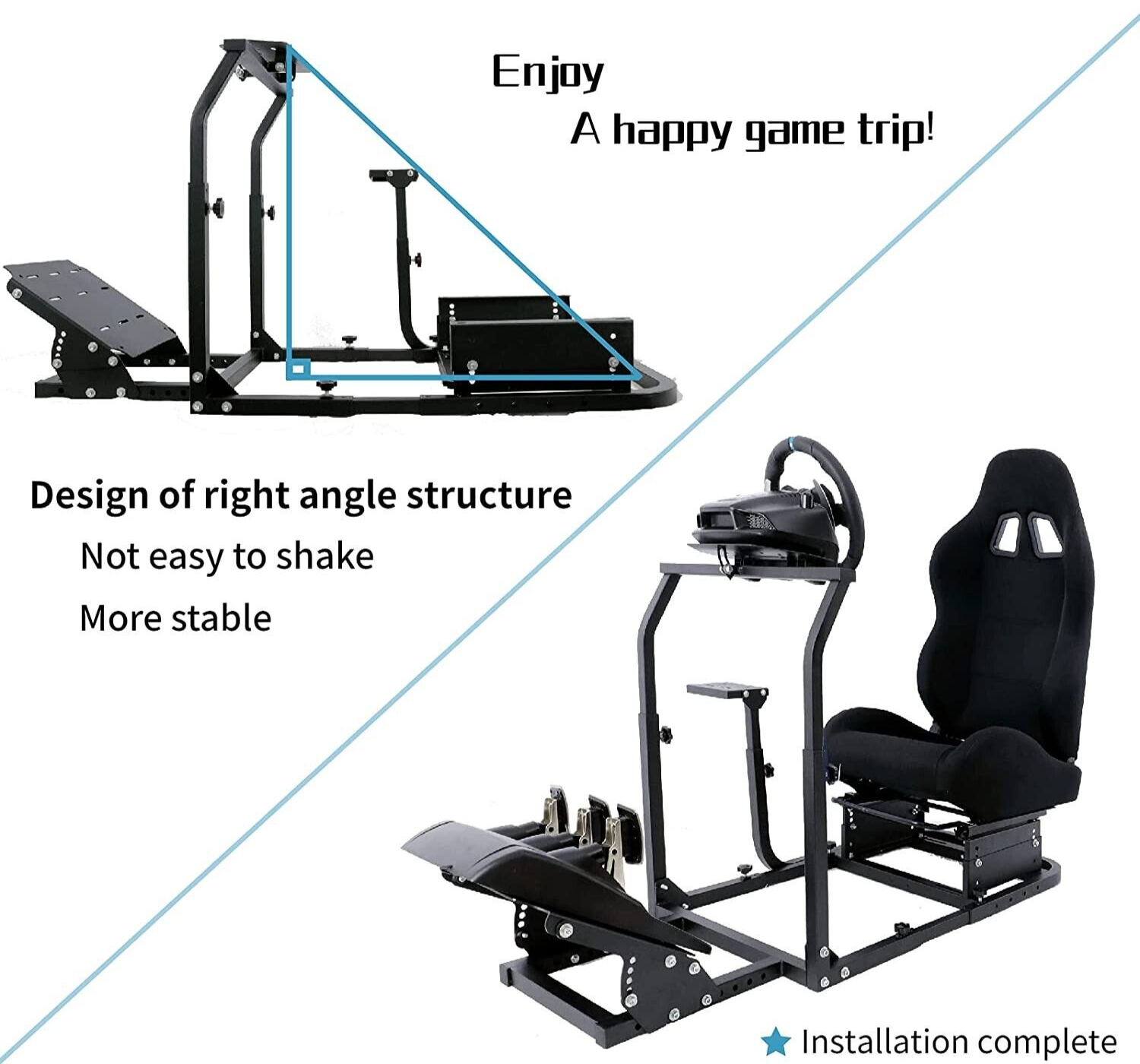AZ Driving Game Sim Racing Frame Rig for Seat Wheel Pedals Xbox PS PC Console F1