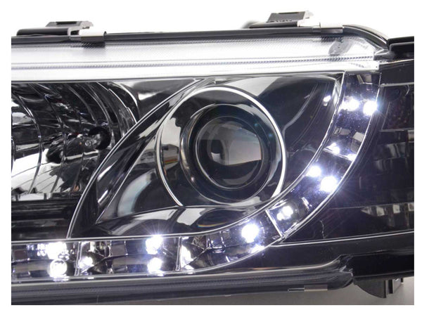 FK Set LED DRL Headlights Lightbar Halo Audi A3 8L 96-00 Chrome S3 LHD