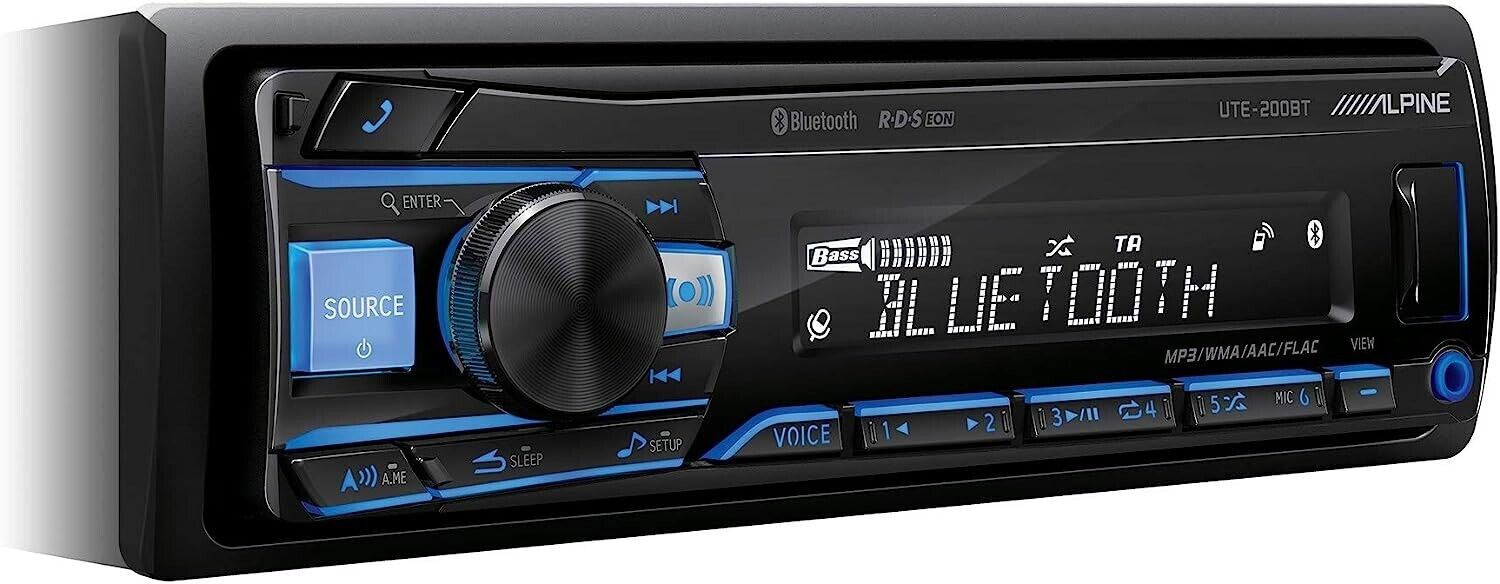 Alpine UTE-200BT Bluetooth Car Stereo Radio Head Unit Receiver USB Android Apple
