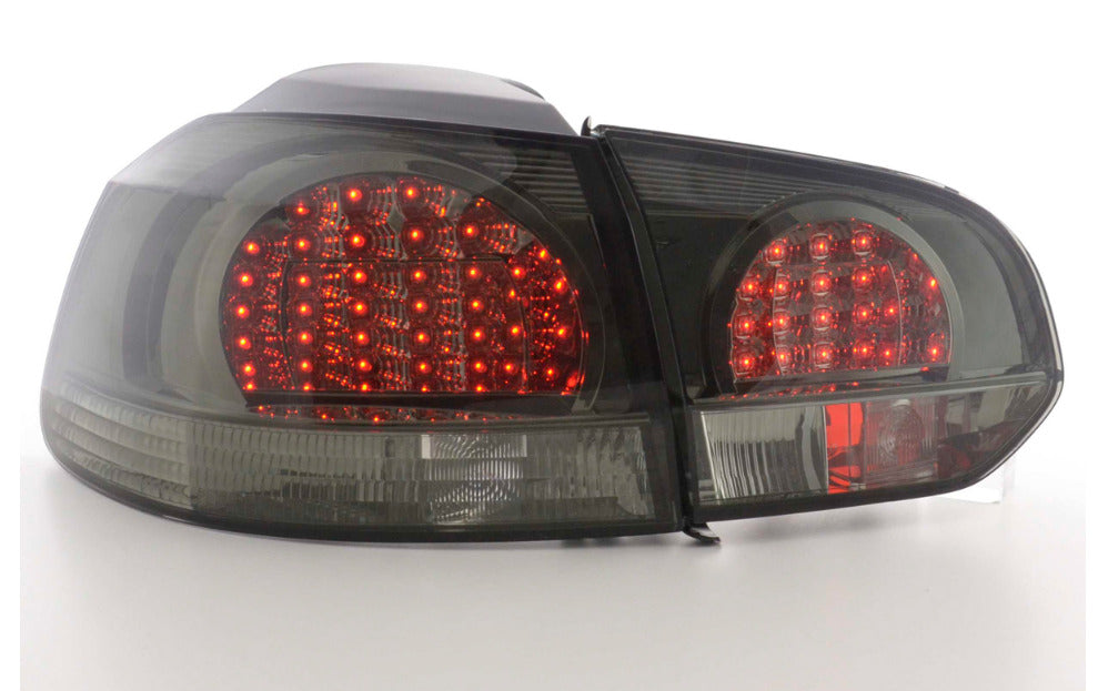 FK Set VW GOLF 6 MK6 08-12 LED REAR LIGHTS LAMPS TAIL BACK Smoke Red LHD