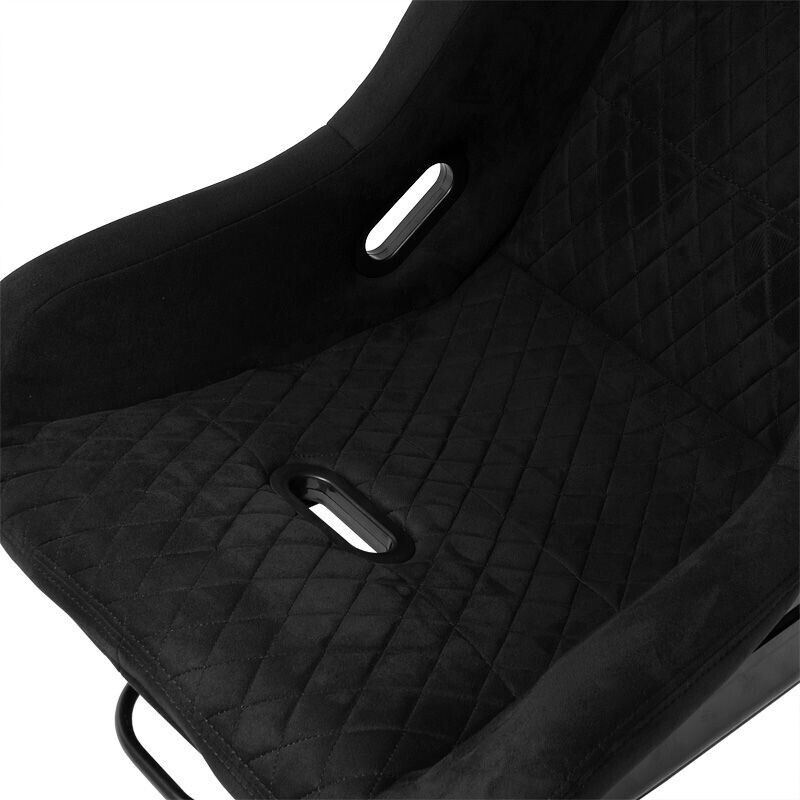 x2 Autostyle Black Suede Edition Sports Car Bucket Seats fibreglass back-rest