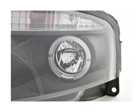 FK Pair LED DRL Halo Ring headlights Citroen C3 02-08 black LHD