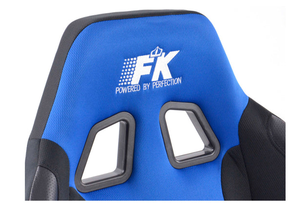 FK Pair Universal Reclining Bucket Sports Seats Blue & Black Motorsports Ed