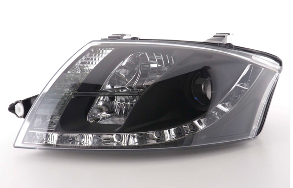 FK LED DRL Lightbar Projektorscheinwerfer Audi TT 8N 98-06 Schwarz 1.8 3.2 LHD