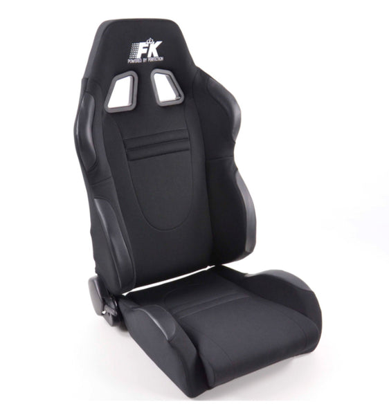 FK Pair Universal Reclining Bucket Sports Seats Black Heated & Massage DELUXE ED