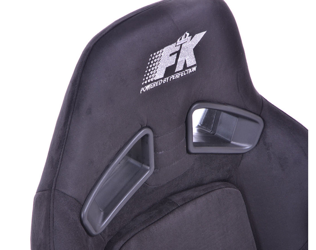 FK Pair Universal Reclining Bucket Sports Seats - Deluxe Synthetic Suede / Alcantara Black Edition