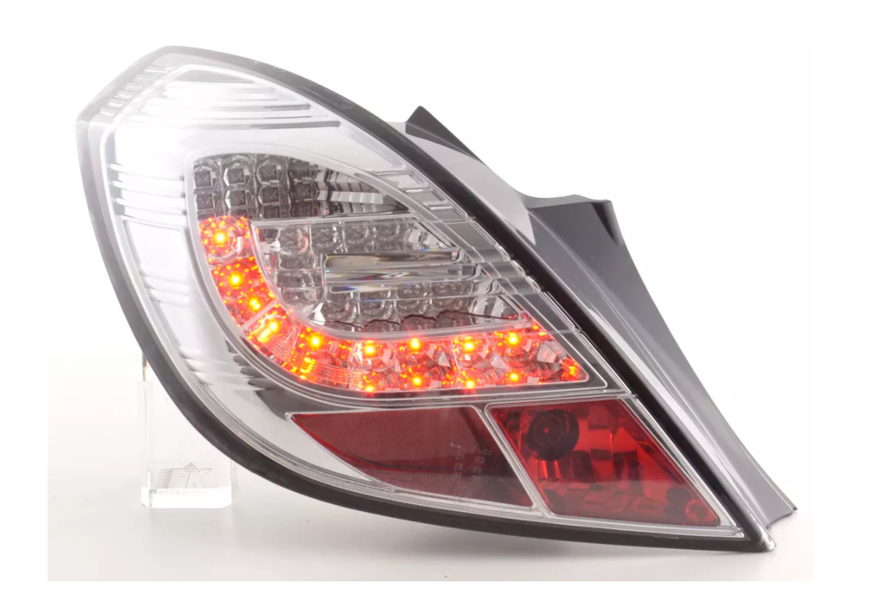 FK Set Rückleuchten LED Lightbar Opel Corsa D 5-Türer 06-10 Chrom LHD