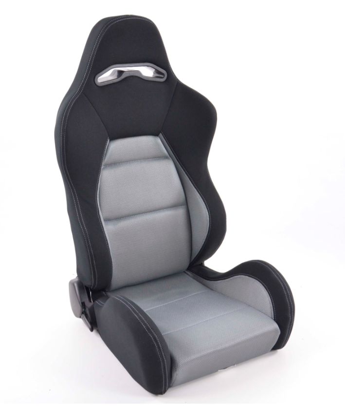 FK Universal Reclining Bucket Sports Seats - Textile Fabric Grey Edition +slides