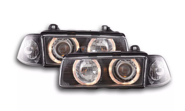 FK LED Headlights Angel Eyes Halo BMW 3 series E36 Coupe Cabrio 92-98 RHD / LHD