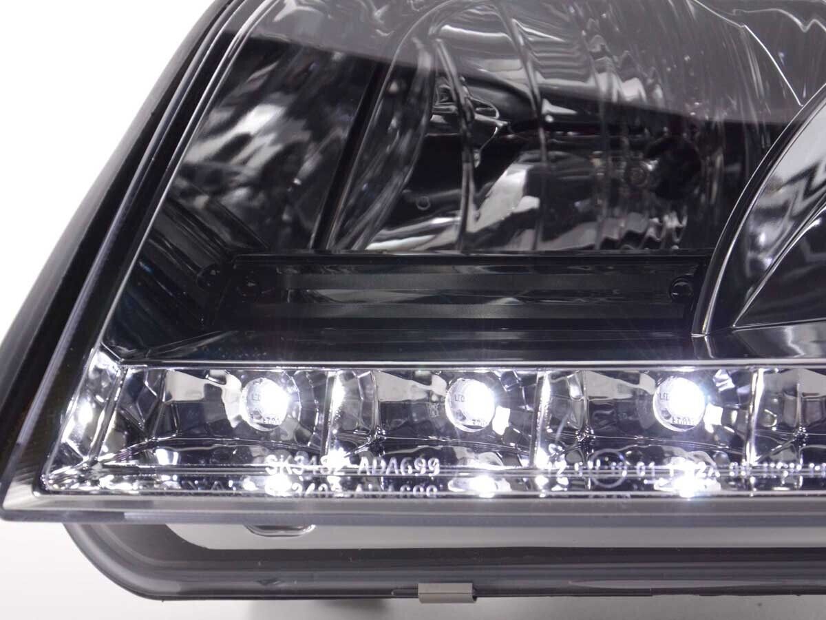 FK Pair LED DRL Halo Lightbar Headlights Audi A6 C5 4B 97-01 Chrome S6 S-Line LHD