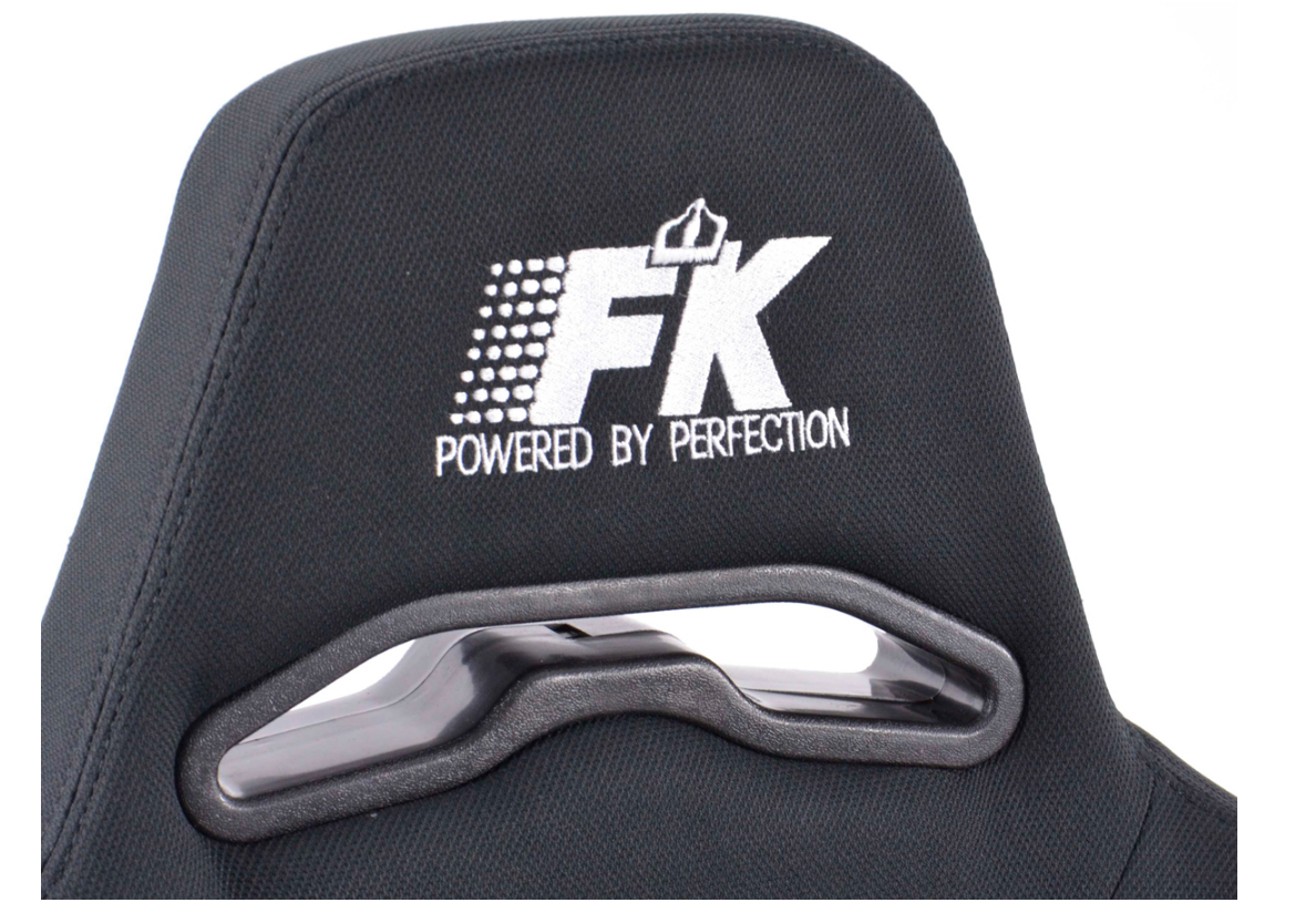 FK Pair Universal Reclining Bucket Sports Seats Black Motorsport Textile Fabric