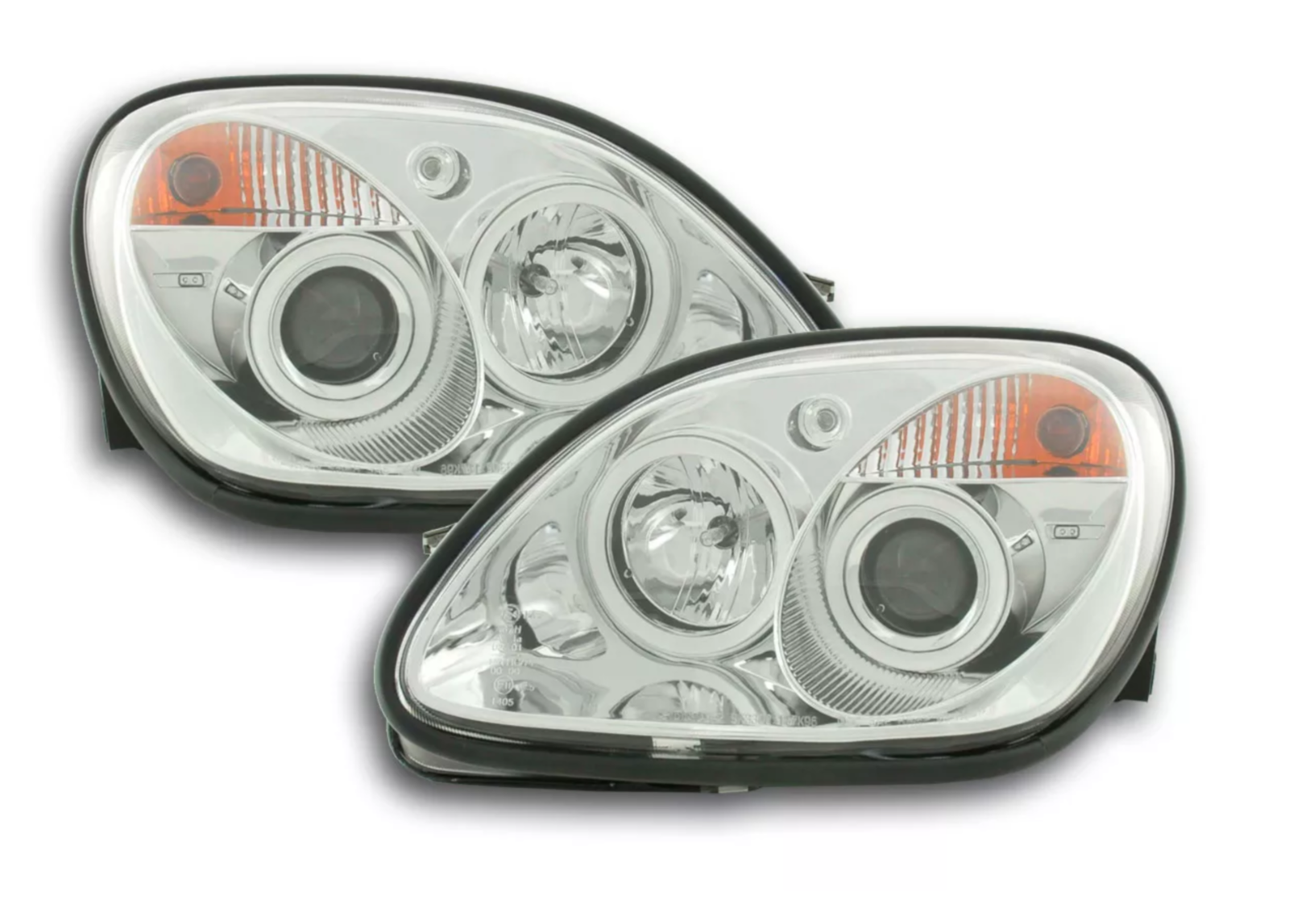 FK LED DRL Angel Eye Projector Headlights set Mercedes SLK R170 96-02 AMG 170