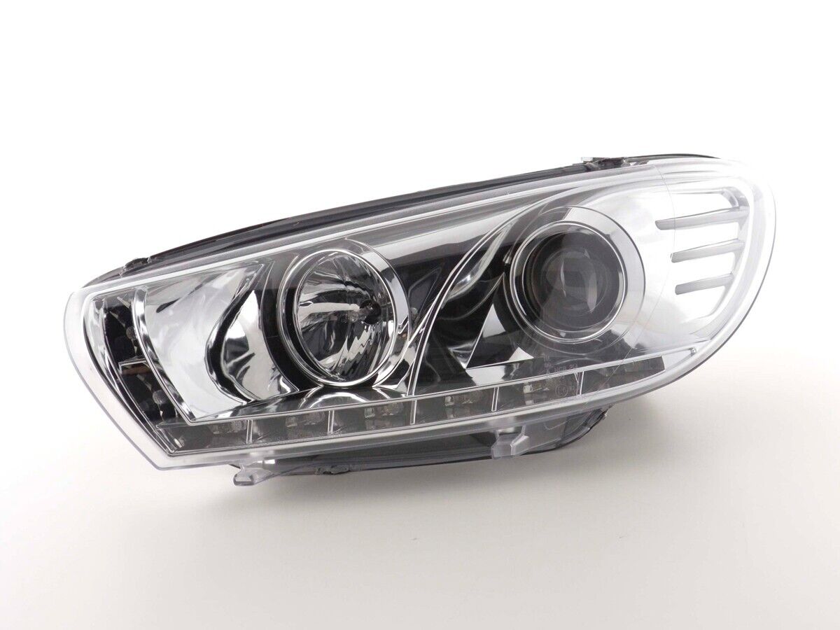 FK LED Lightbar DRL SERVO Headlights VW Scirocco 3 MK3 13 2008+ Chrome LHD