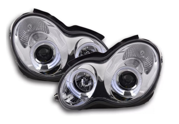 FK LED DRL Angel Eye Halo Ring Headlights Mercedes C-Class W203 203 00-07 LHD