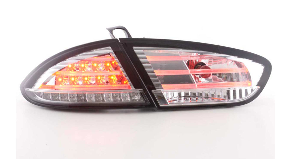 FK Pair LED Rear Lights Tail Lightbar Seat Leon 2 MK2 1P 09-12 clear chrome LHD