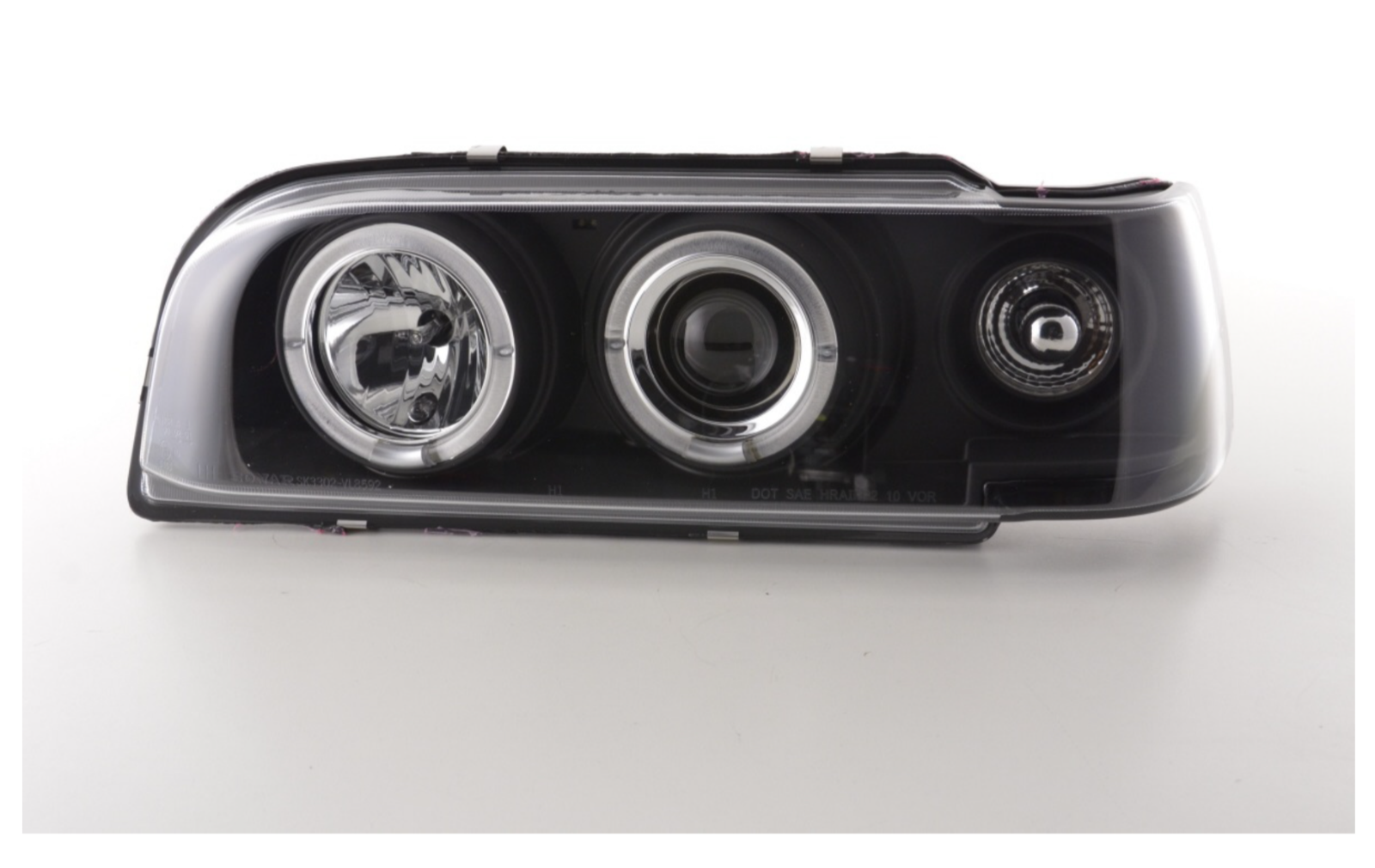 FK LED DRL Angel Eye Projector Headlights set Volvo 850 92-97 black RHD