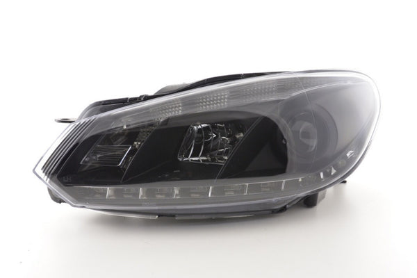 FK Set VW Golf 6 MK6 LED Devil Eye Project Headlights DRL GTI R20 08- Black RHD