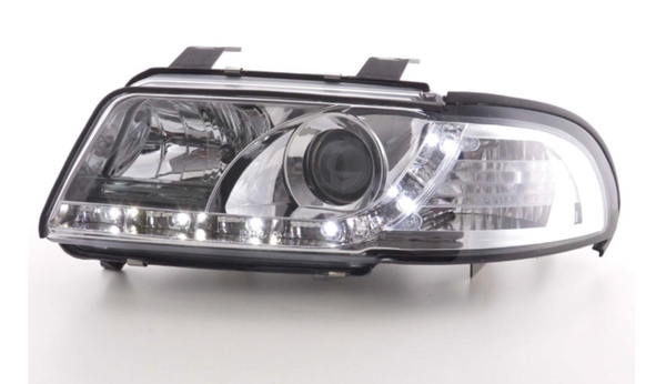 FK LED DRL Halo Lightbar headlights Audi A4 B5 8D 99-01 chrome S4 LHD